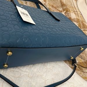 Blue Coach signature shoulder/handbag